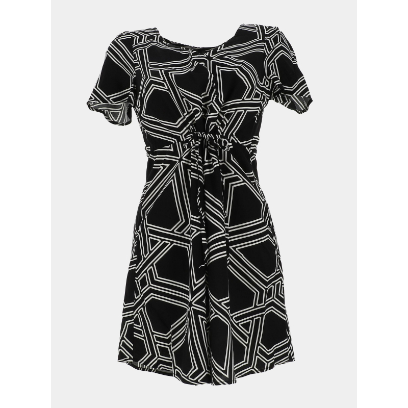 Robe courte imprimée easy joy noir blanc femme - Vero Moda