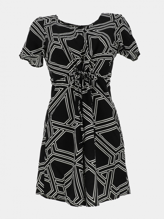 Robe courte imprimée easy joy noir blanc femme - Vero Moda