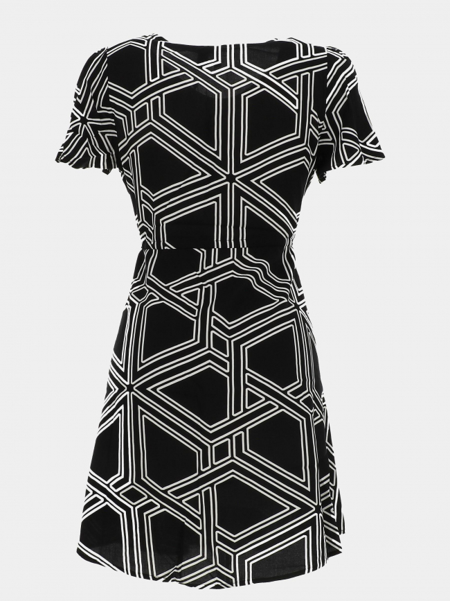 Robe courte imprimée easy joy noir blanc femme - Vero Moda