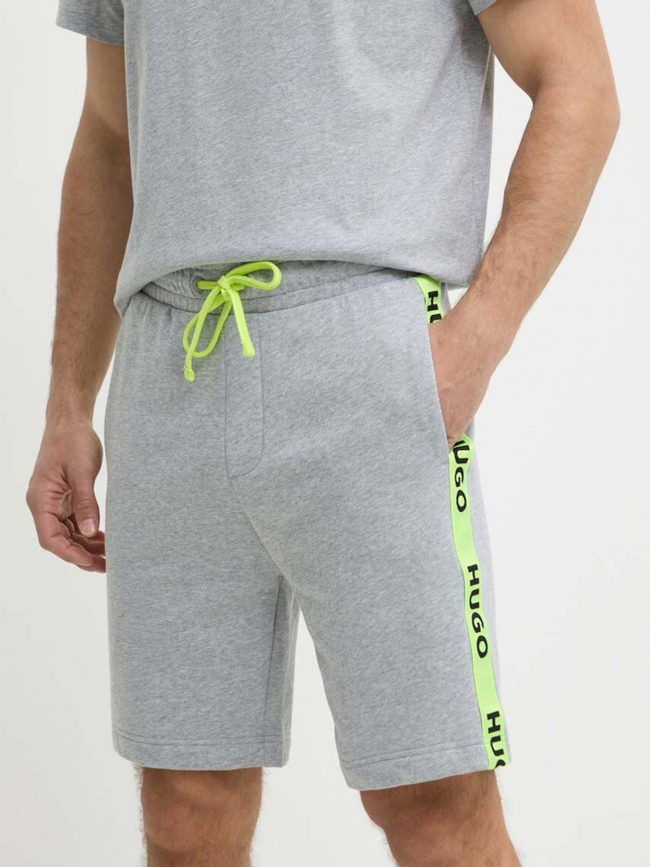 Short jogging sporty bande logo gris homme - Hugo