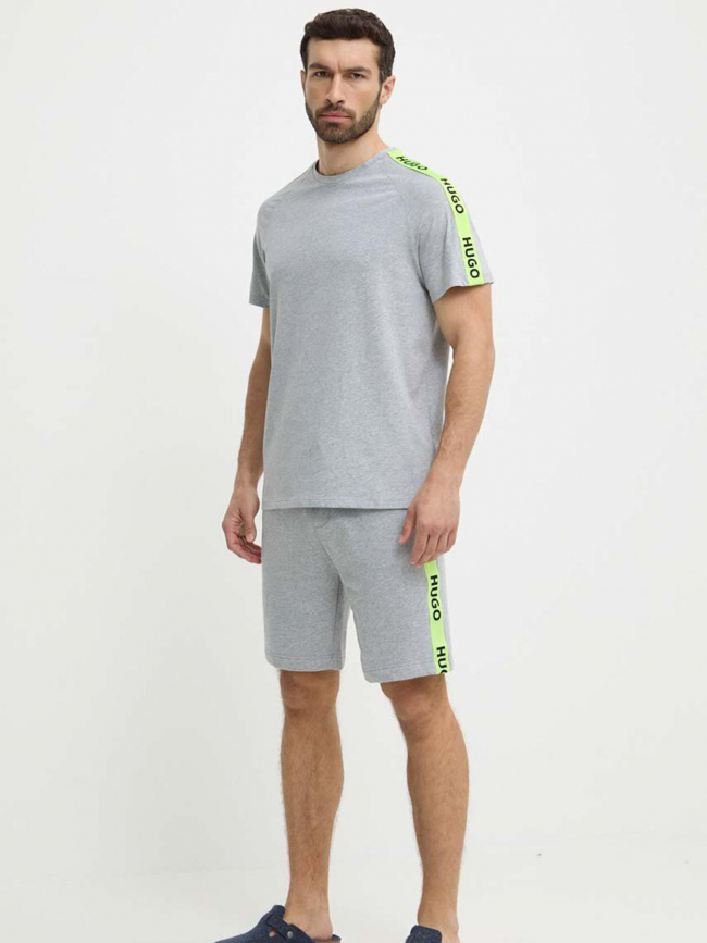 Short jogging sporty bande logo gris homme - Hugo