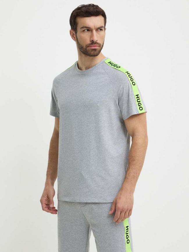 T-shirt sporty bande logo gris chiné homme - Hugo