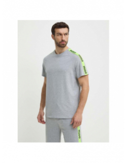 T-shirt sporty bande logo gris chiné homme - Hugo