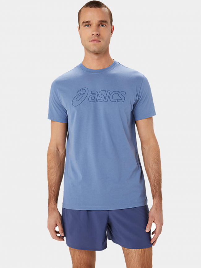 T-shirt logo uni bleu homme - Asics