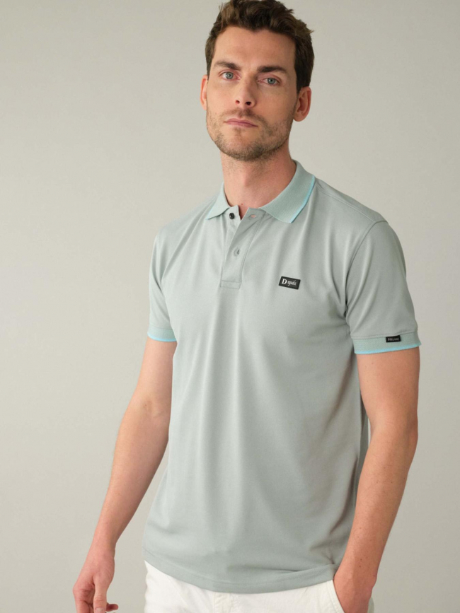 Polo uni stanley bleu vert homme - Deeluxe