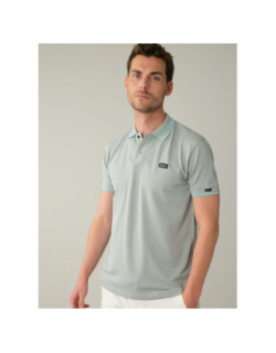 Polo uni stanley bleu vert homme - Deeluxe