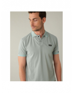 Polo uni stanley bleu vert homme - Deeluxe