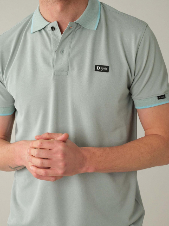 Polo uni stanley bleu vert homme - Deeluxe