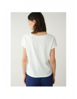 T-shirt col v nara blanc femme - Deeluxe