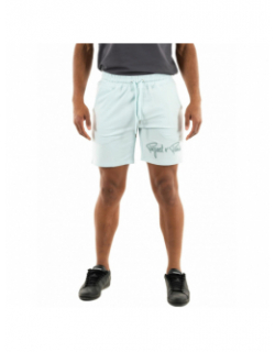 Short jogging logo brodé uni bleu ciel homme - Project X Paris