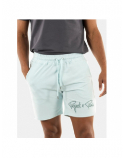 Short jogging logo brodé uni bleu ciel homme - Project X Paris