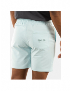 Short jogging logo brodé uni bleu ciel homme - Project X Paris