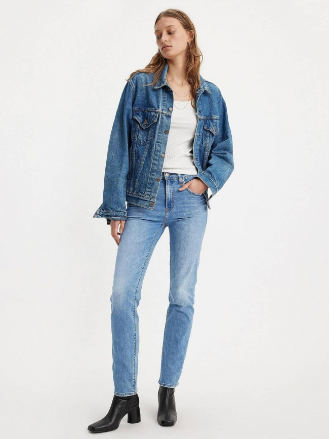 Jean droit taille haute 724 cool bleu clair femme - Levi's