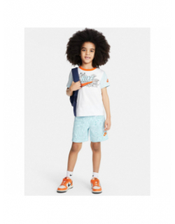 Ensemble short t-shirt dessins bleu blanc enfant - Nike