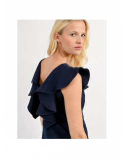 Robe courte uni bleu marine femme - Molly Bracken