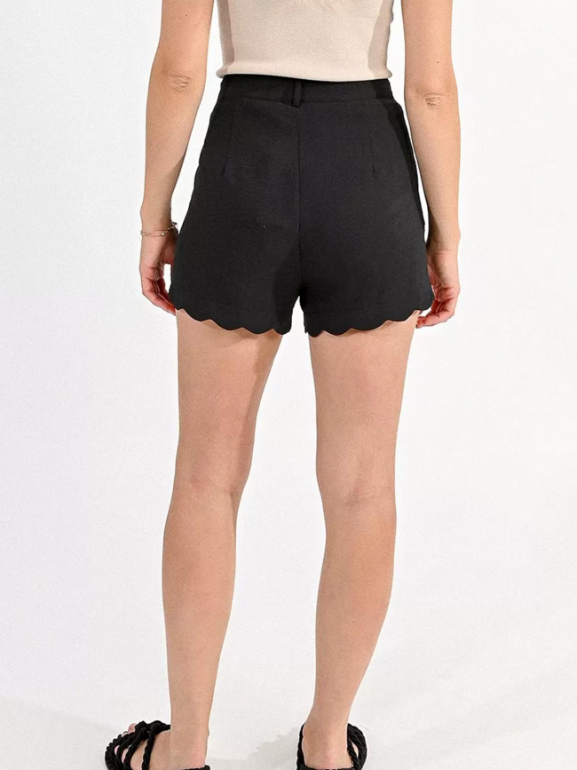 Short léger festonné noir femme - Molly Bracken