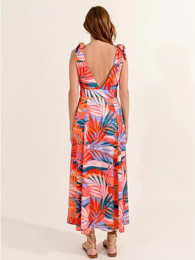 Robe longue bretelles nouées multicolore femme - Molly Bracken