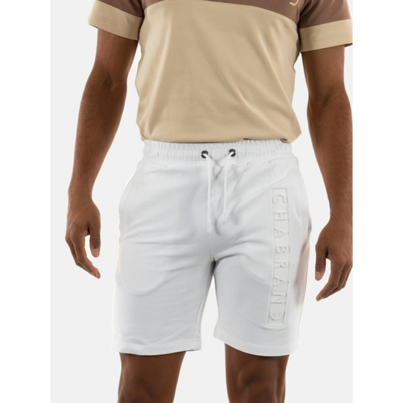 Short jogging logo relief blanc homme - Chabrand