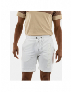 Short jogging logo relief blanc homme - Chabrand