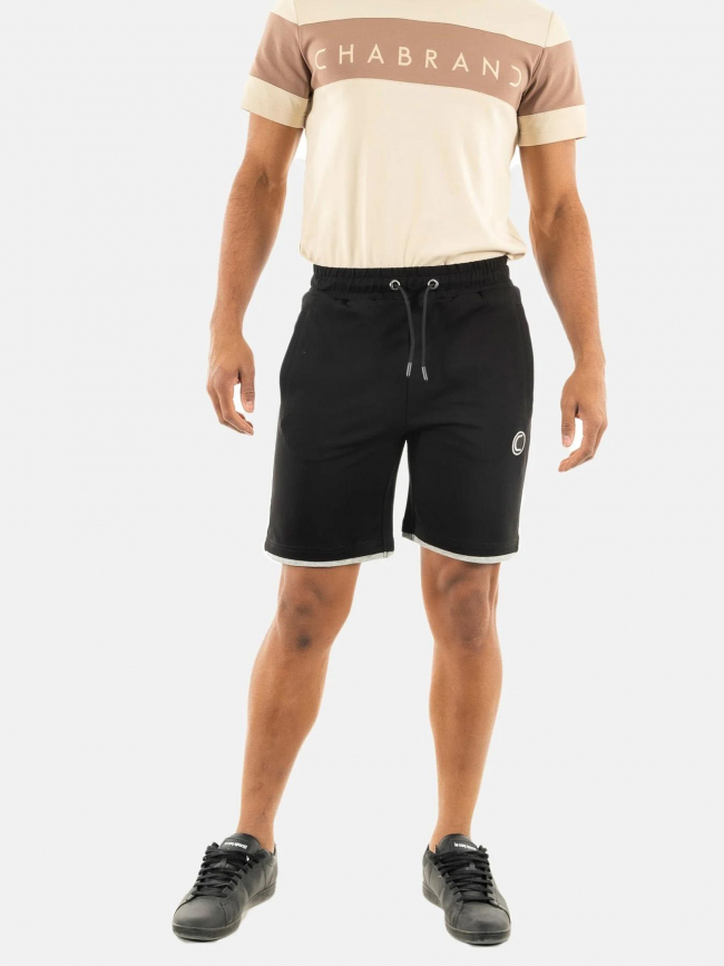 Short jogging logo noir blanc homme - Chabrand