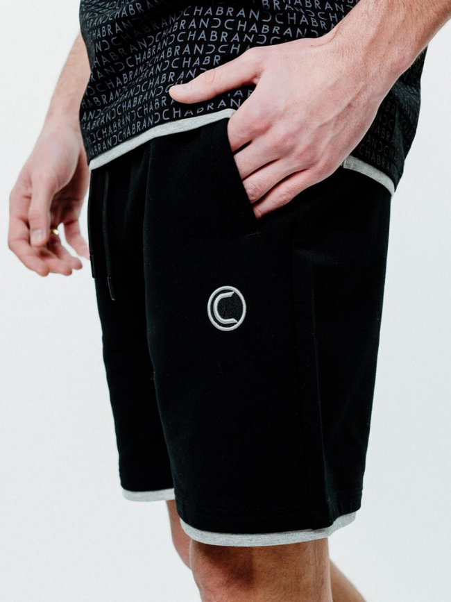 Short jogging logo noir blanc homme - Chabrand