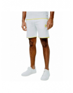 Short jogging logo blanc jaune homme - Chabrand