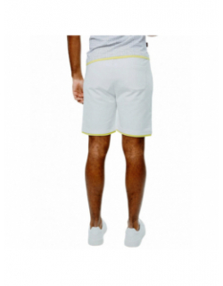 Short jogging logo blanc jaune homme - Chabrand