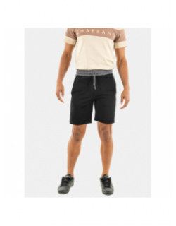 Short jogging bicolore logo noir gris homme - Chabrand