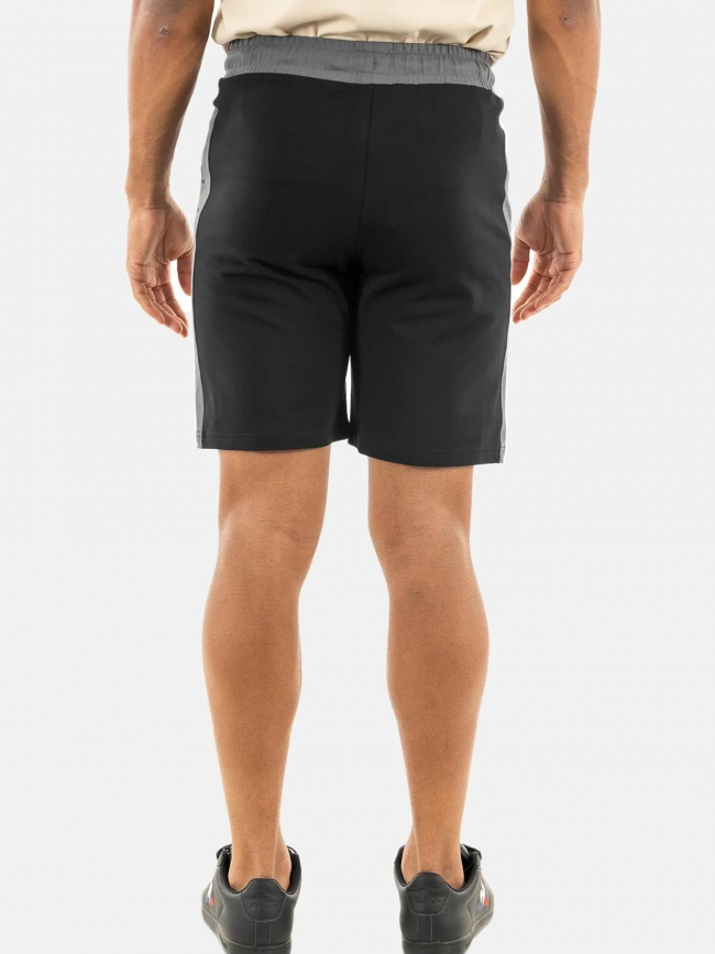 Short jogging bicolore logo noir gris homme - Chabrand