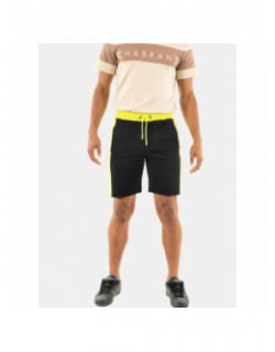 Short jogging logo noir jaune homme - Chabrand