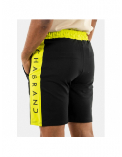 Short jogging logo noir jaune homme - Chabrand