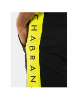 Short jogging logo noir jaune homme - Chabrand