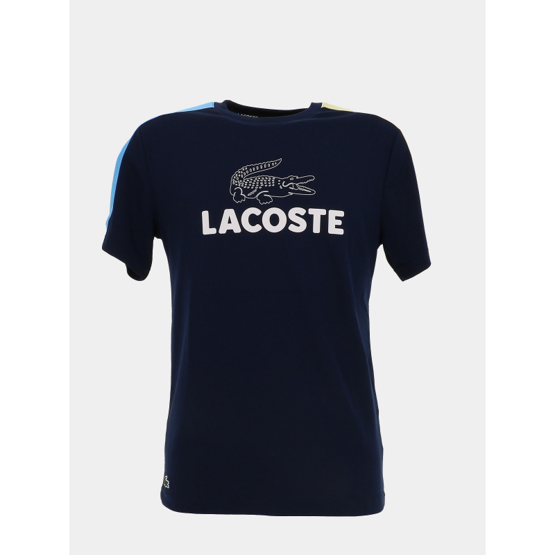 T-shirt logo ultra dry jaune bleu marine homme - Lacoste