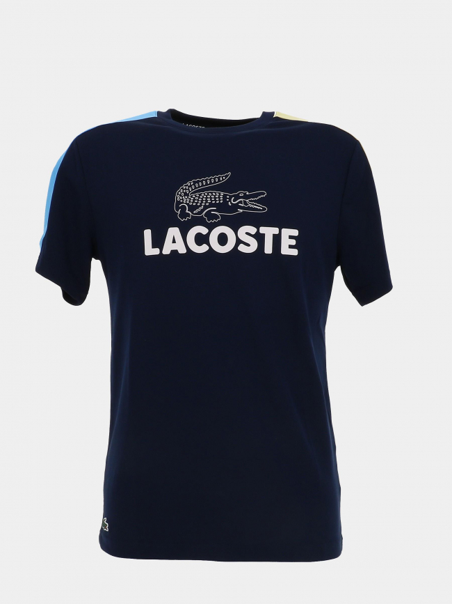 T-shirt logo ultra dry jaune bleu marine homme - Lacoste