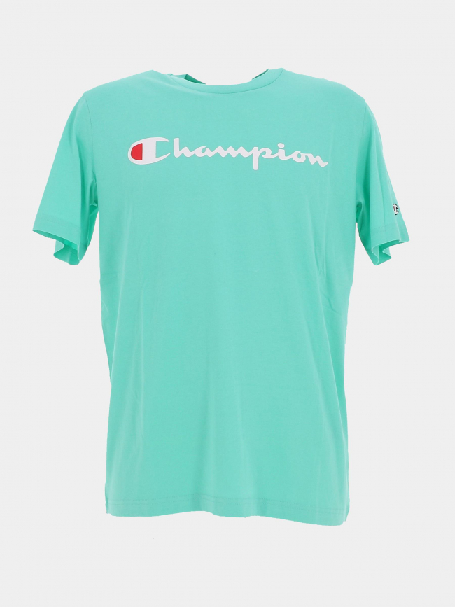 T-shirt crewneck logo  vert d'eau homme - Champion