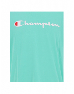 T-shirt crewneck logo  vert d'eau homme - Champion