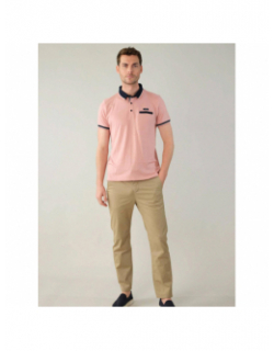 Polo manches courtes drexler po rose homme - Deeluxe