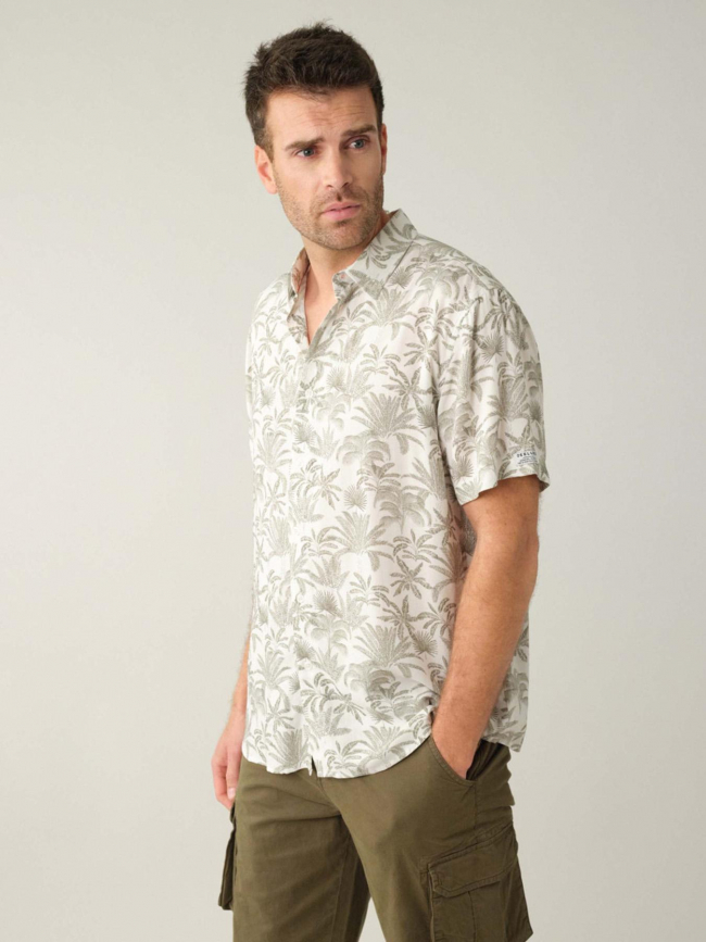 Chemise willson imprimé floral blanc homme - Deeluxe