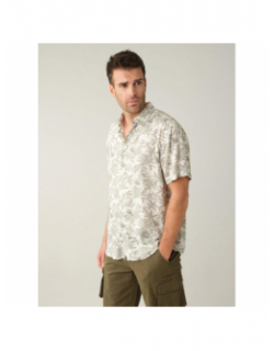 Chemise willson imprimé floral blanc homme - Deeluxe