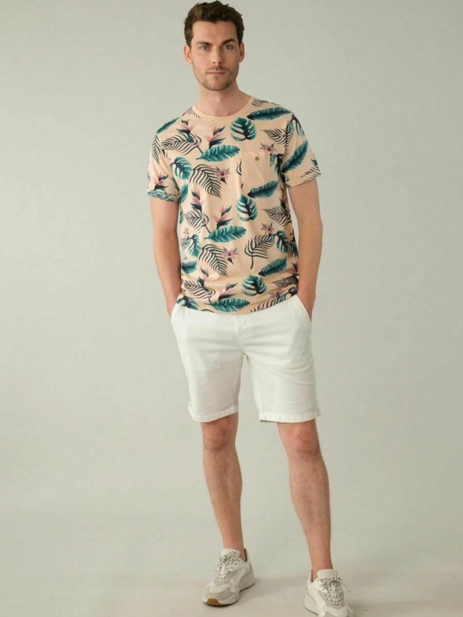 T-shirt nubie imprimé floral rose homme - Deeluxe