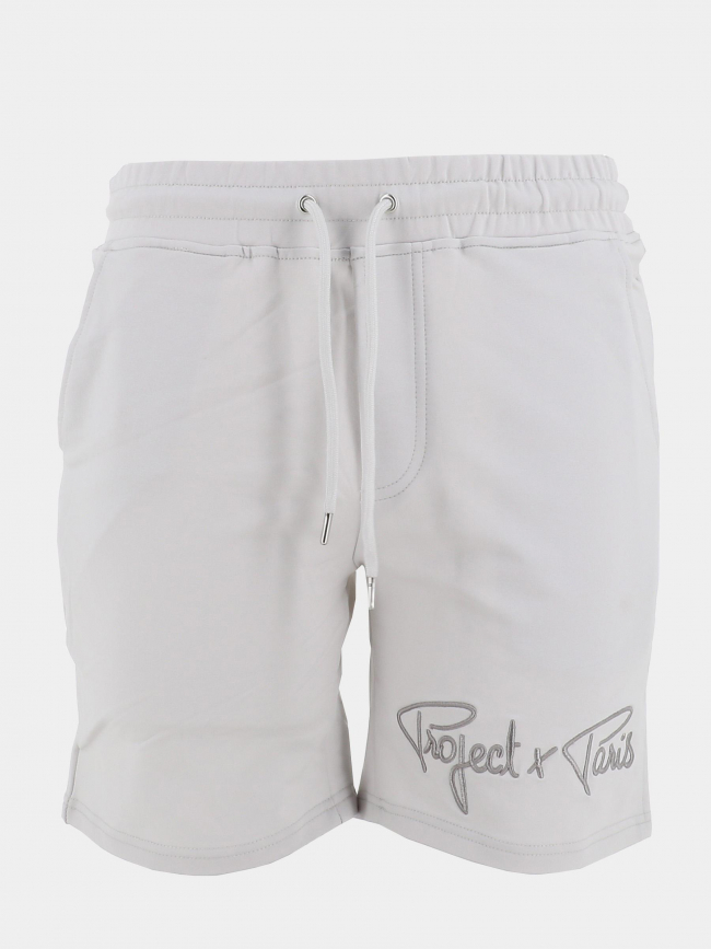 Short jogging signature brodé gris homme - Project X Paris