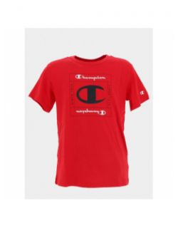 T-shirt crewneck logo noir rouge enfant - Champion