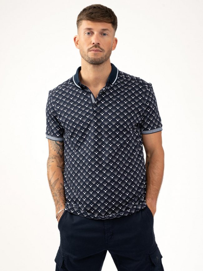 Polo stretch imprimés bulli bleu marine homme - Sun Valley