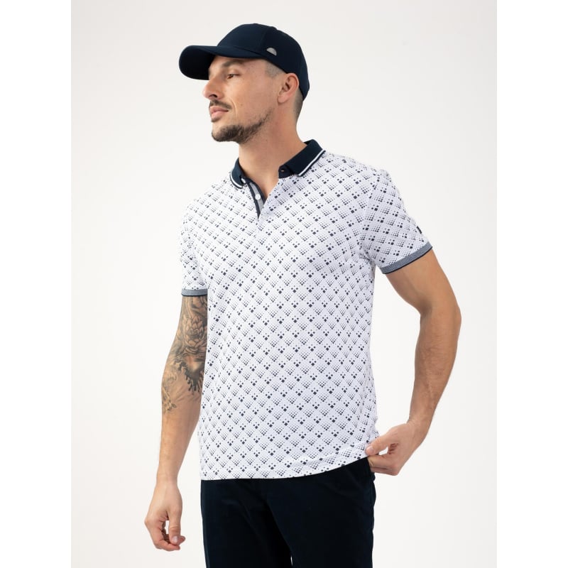 Polo stretch imprimés bulli blanc homme - Sun Valley