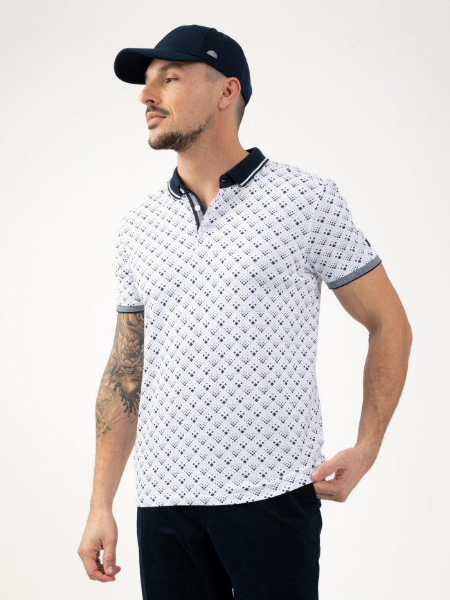 Polo stretch imprimés bulli blanc homme - Sun Valley