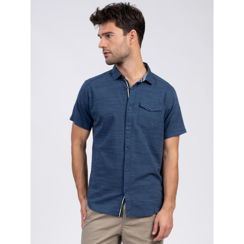 Chemise manches courtes selkir bleu marine homme - Sun Valley