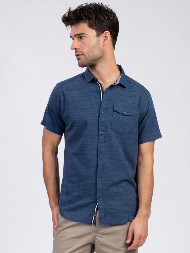 Chemise manches courtes selkir bleu marine homme - Sun Valley