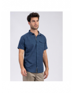 Chemise manches courtes selkir bleu marine homme - Sun Valley