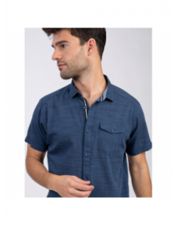 Chemise manches courtes selkir bleu marine homme - Sun Valley