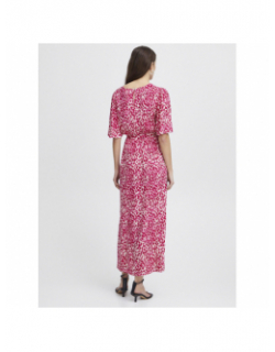 Robe mi-longue marrakech imprimés rose femme - Ichi